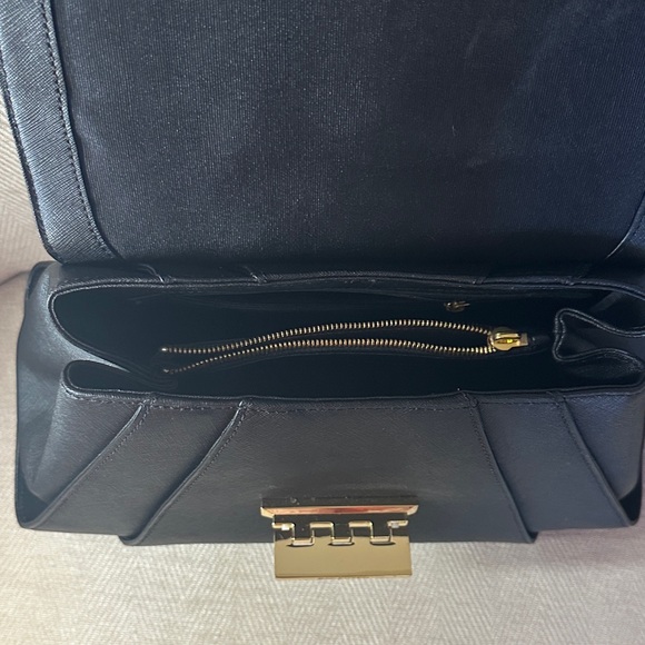 ZAC Zac Posen Elegant Black Satchel with Gold Hardware - Picture 7 of 11